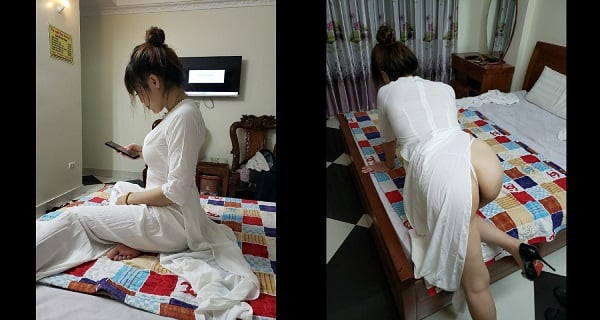 Fucking my lover in ao dai